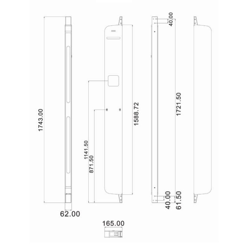 物果 RFID挂壁式通道门 固定式RFID